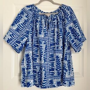 LOFT pattern print blouse/top size XL